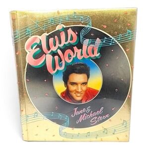 VTG 80's Alfred A Knopf Elvis World Jane Michael Stern Gold Book Hardcover 1987